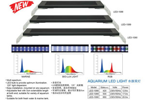 Светильник светодиодный универсальный DOPHIN LED-1089  RGB  (45 - 53 см.), 17 W, 18 white+9 red+12 blue, KW zone (kw-580031)